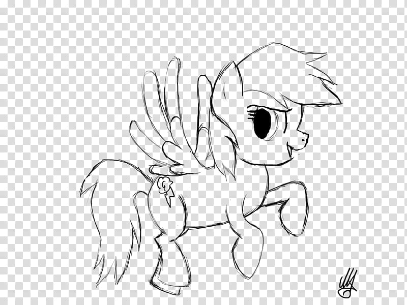 Rainbow dash rough lineart fre, my little pony sketch transparent background PNG clipart