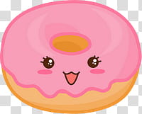 cosas kawaii, strawberry donut illustration transparent background PNG clipart