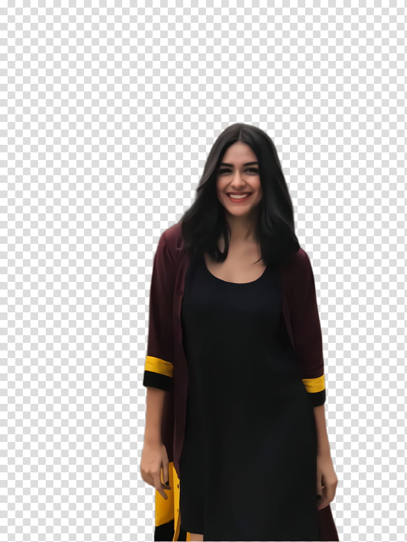 Sleeve Clothing, Mrunal Thakur, Indian, Actress, Shoulder, Outerwear, Dress, Yellow transparent background PNG clipart