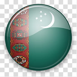 Asia Win, round green and red flag with moon and star art transparent background PNG clipart