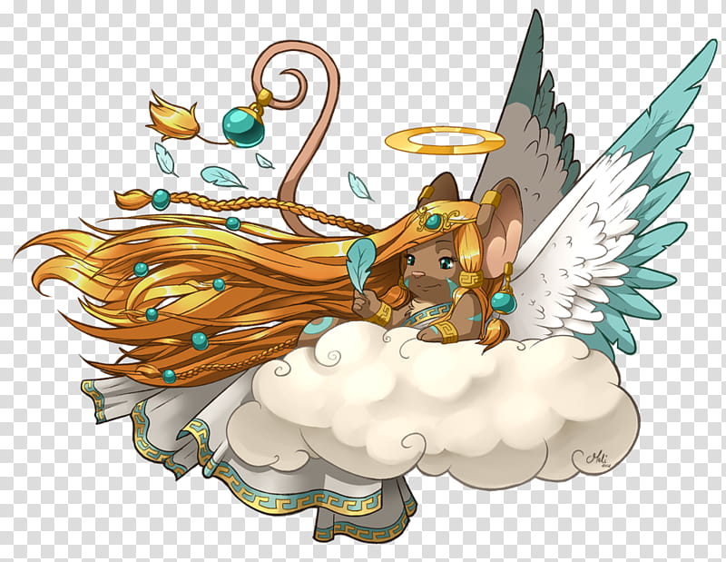Transformice&#;s Deity, brown cat in clouds illustration transparent background PNG clipart