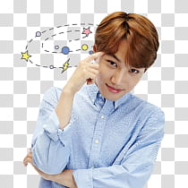 EXO Kakao Talk Stickers, man in blue dress shirt transparent background PNG clipart