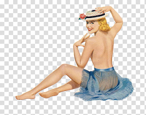 pin up girls , topless woman facing backwards illustration transparent background PNG clipart