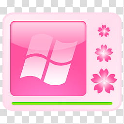 Iconos Y s, L_P, (), pink Windows logo with flowers icon transparent background PNG clipart