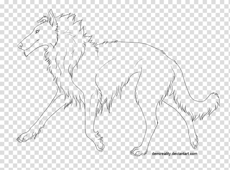 Free Borzoi Lineart, dog illustration transparent background PNG clipart
