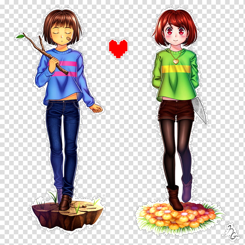Frisk And Chara Transparent Background Png Clipart Hiclipart - chara x frisk roblox undertale rp roleplay