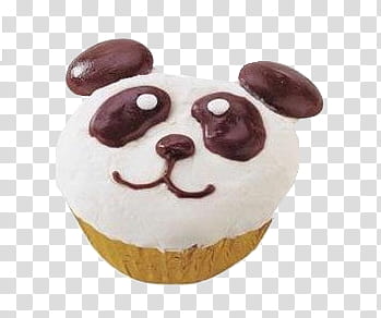 Surprise, panda cupcake transparent background PNG clipart