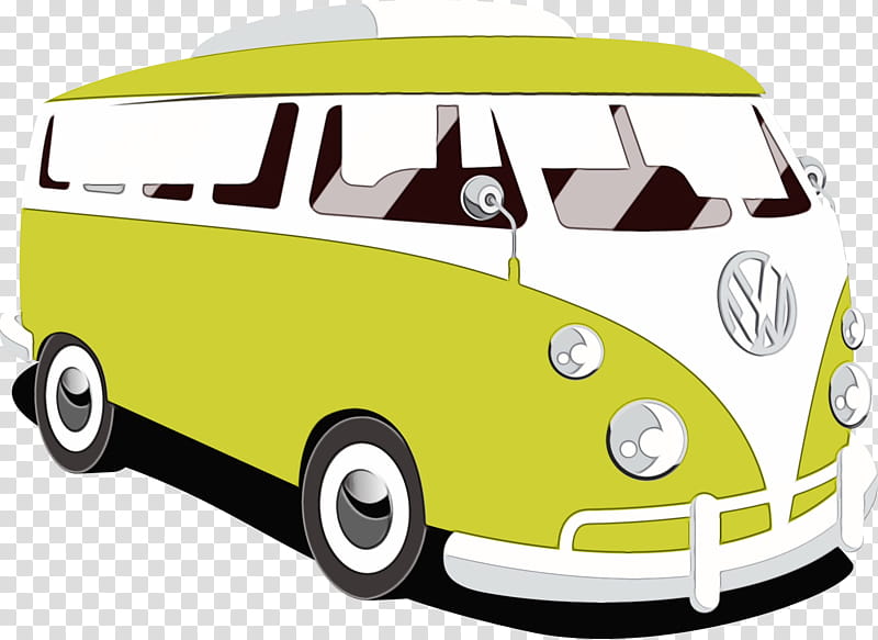 motor vehicle car mode of transport vehicle yellow, Watercolor, Paint, Wet Ink, Samba, Cartoon, Volkswagen Type 2, Van transparent background PNG clipart
