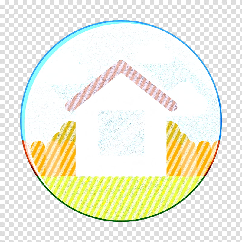 building icon estate icon home icon, House Icon, Real Icon, Circle, Yellow, Text, Logo, Label transparent background PNG clipart