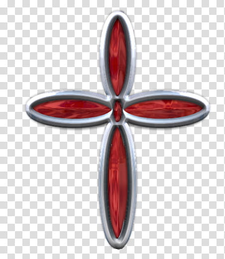 Glint n Shine Resource kit, red and silver-colored cross accessory transparent background PNG clipart