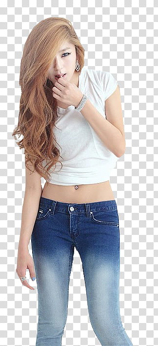 Girls Ulzzang Renders, woman in white t-shirt transparent background ...