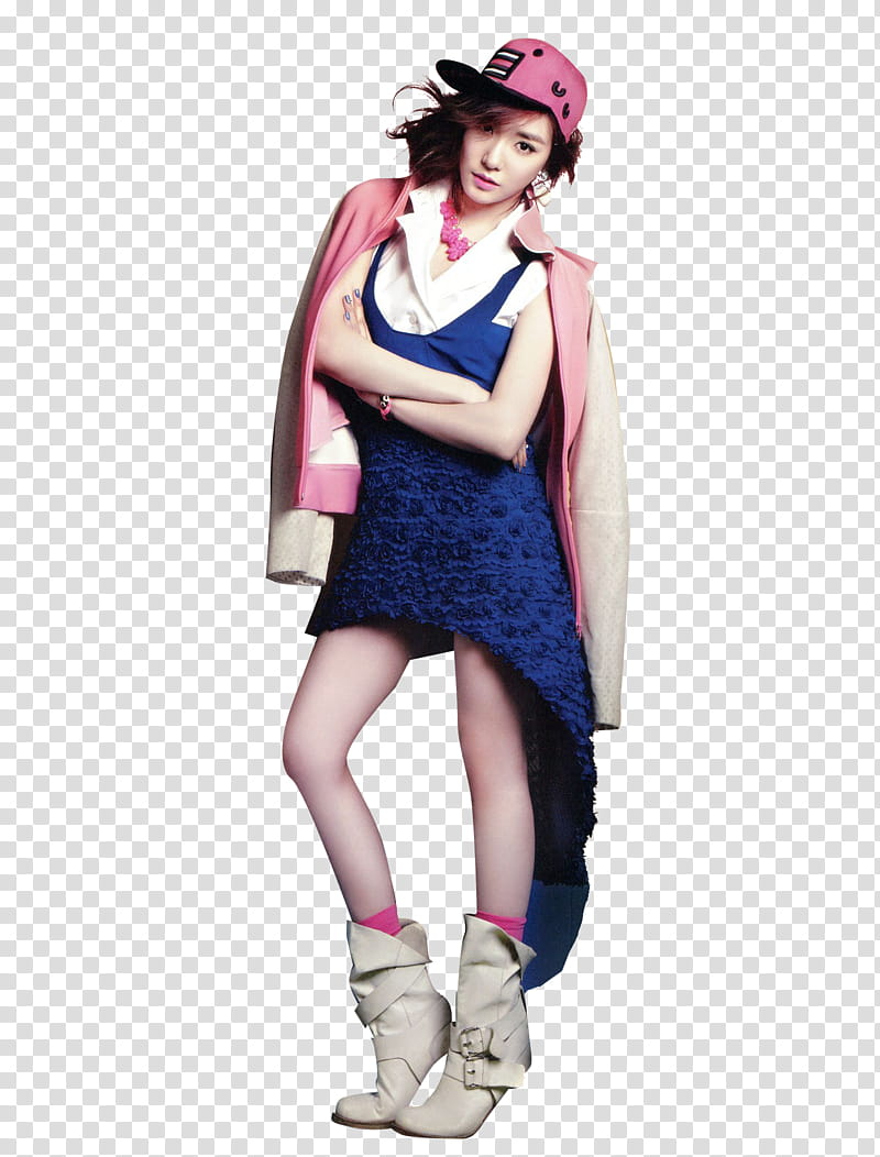 Tiffany SNSD render, woman wearing blue sleeveless dress transparent background PNG clipart