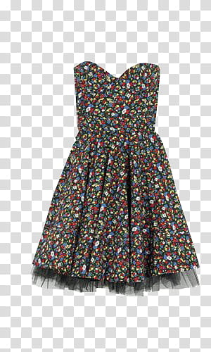 Floral Dresses, multicolored floral sweetheart neckline midi dress art transparent background PNG clipart