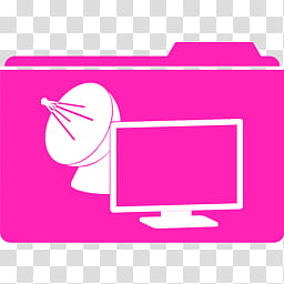 MetroID Icons, pink and white computer monitor and parabolic antenna folder art transparent background PNG clipart