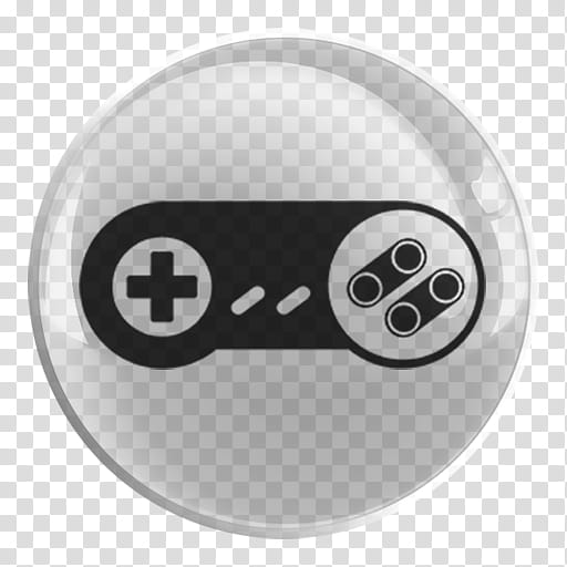 Nintendo Emulators Glass Icon , SNES, black and white controller icon transparent background PNG clipart