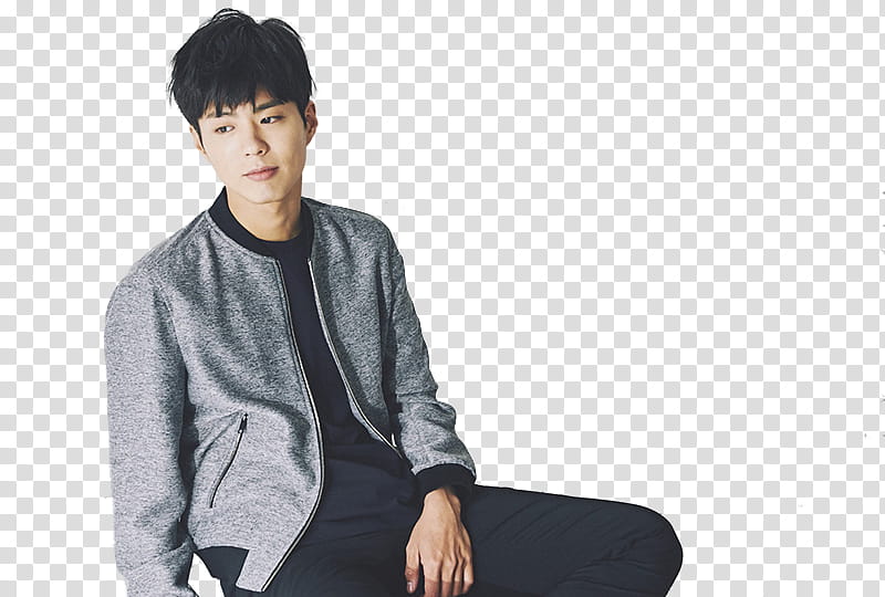 Park Bo Gum P Part, man in gray jacket transparent background PNG clipart