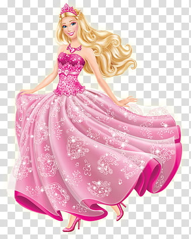 Barbie and Friends, Barbie wearing pink dress transparent background PNG clipart