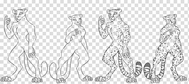 Anthro Cheetah Base transparent background PNG clipart