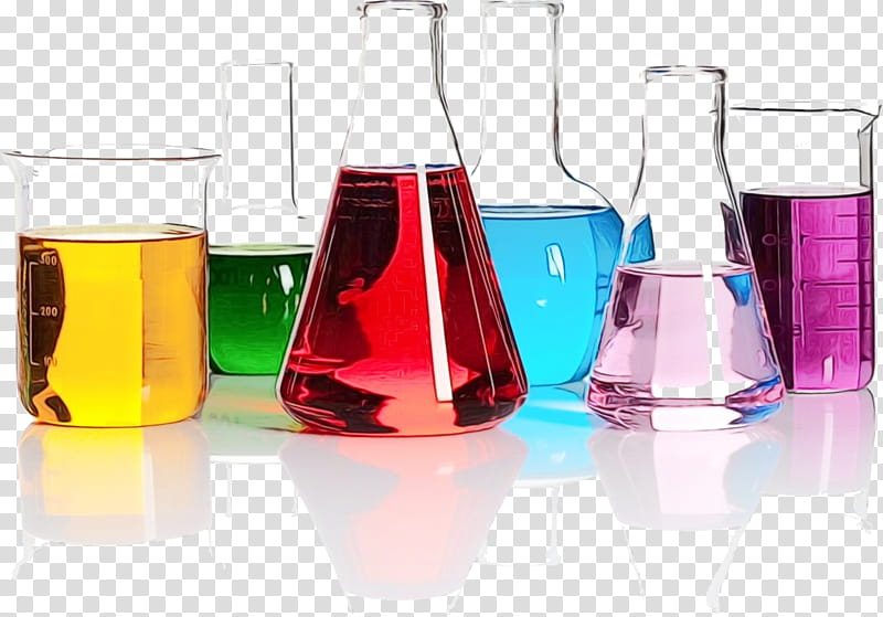 laboratory flask chemistry liquid solution food coloring, Watercolor, Paint, Wet Ink, Science, Glass, Laboratory Equipment, Beaker transparent background PNG clipart