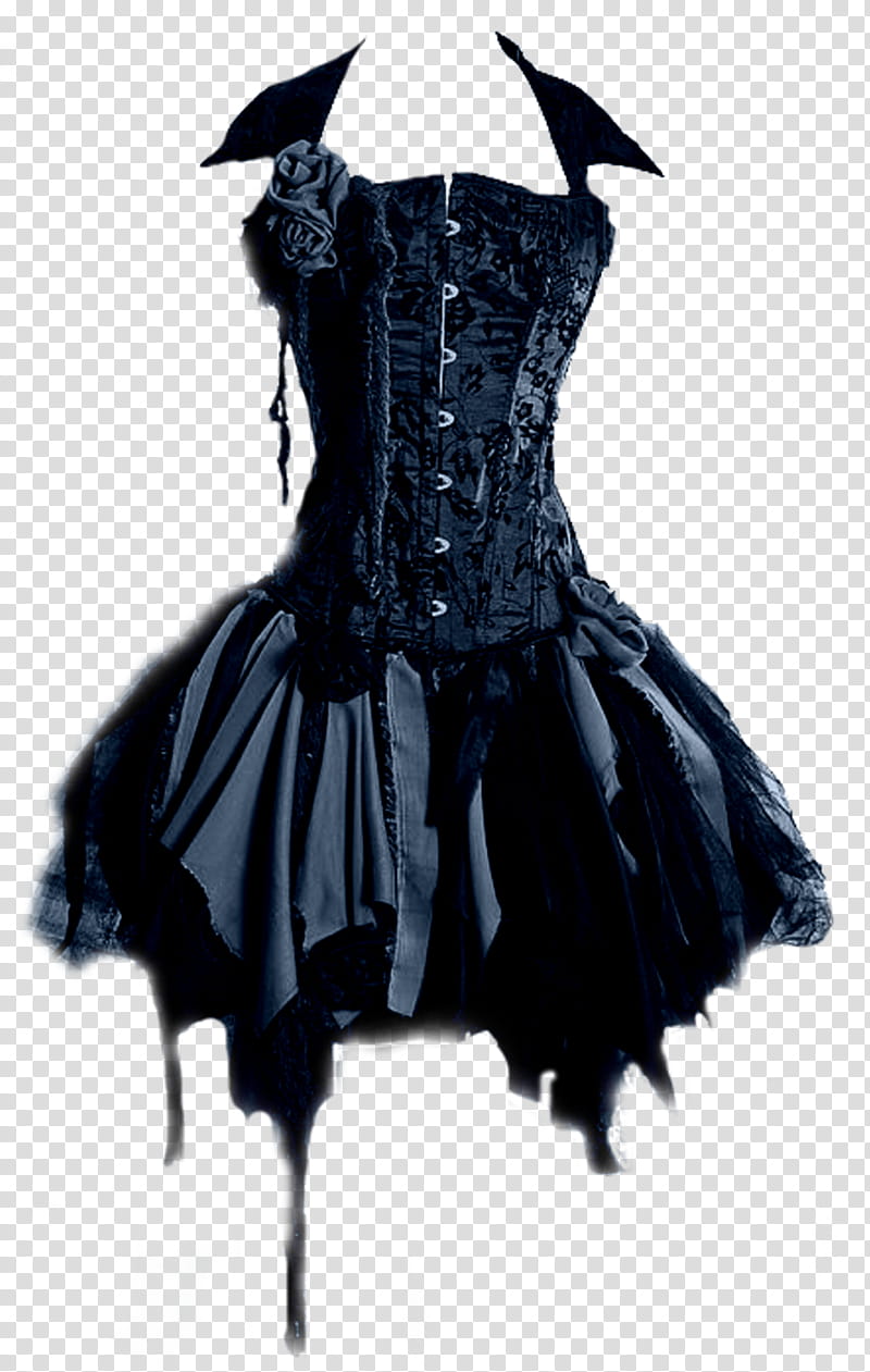 Gothic Clothing , women's black dress transparent background PNG clipart