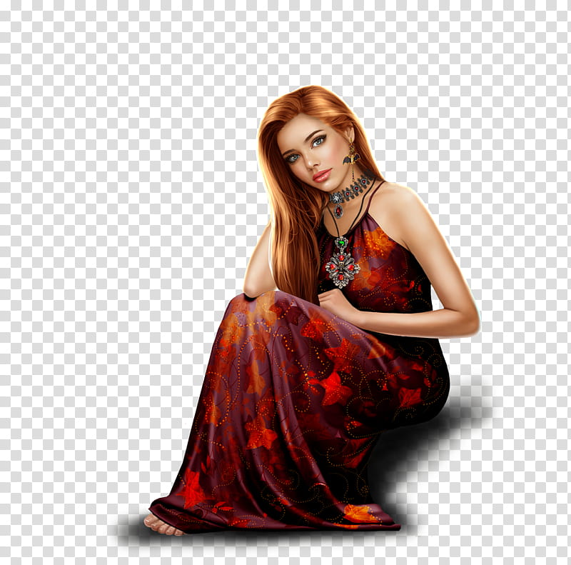 Hair, Shoot, , Shoulder, Beautym, Orange, Red, Dress transparent background PNG clipart