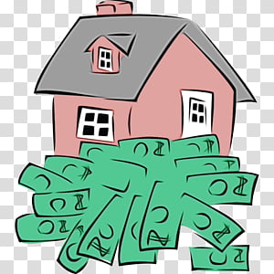 green cartoon house line home, Watercolor, Paint, Wet Ink, Cottage transparent background PNG clipart thumbnail