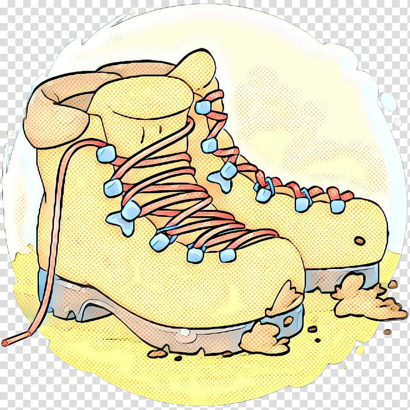 footwear cartoon shoe yellow, Pop Art, Retro, Vintage, Roller Skates, Roller Skating, Hiking Boot transparent background PNG clipart