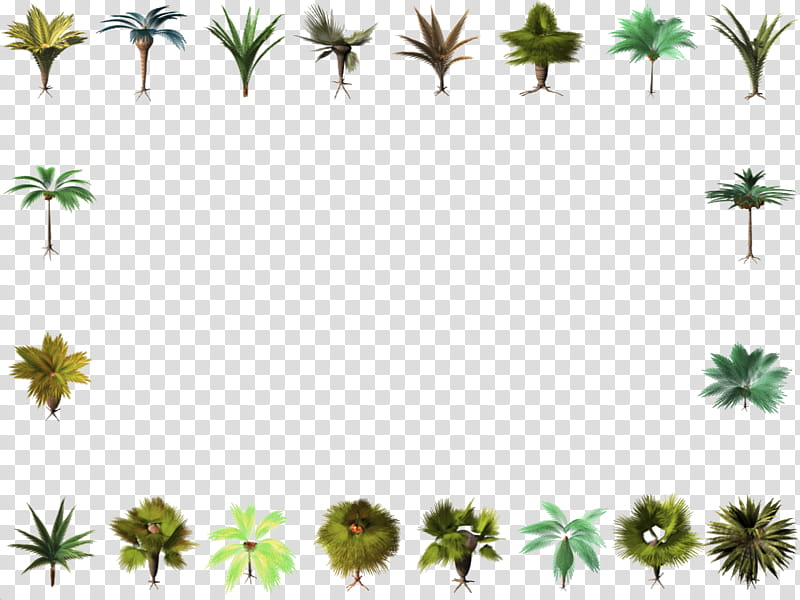 nendoloidol D tree Icons WIN, BG_layer, green trees border with black background illustration transparent background PNG clipart