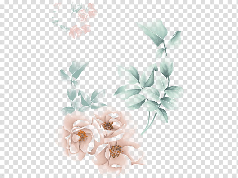 Chinese style , pink and green flowers clip a rt transparent background PNG clipart