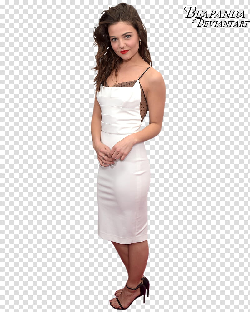 Danielle Campbell, woman wearing white dress transparent background PNG clipart