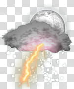 The REALLY BIG Weather Icon Collection, Partly_Cloudy_light_Snow_night_Lightning transparent background PNG clipart