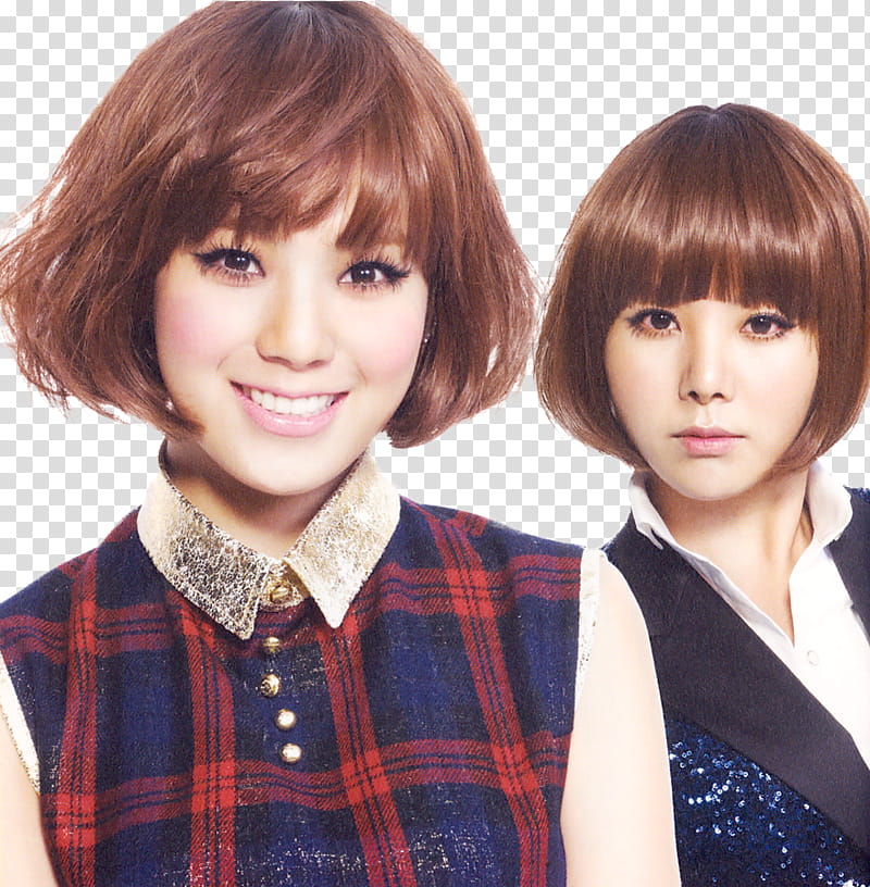 Orange Caramel, two women posing for transparent background PNG clipart
