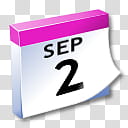 WinXP ICal, September  calendar peel transparent background PNG clipart