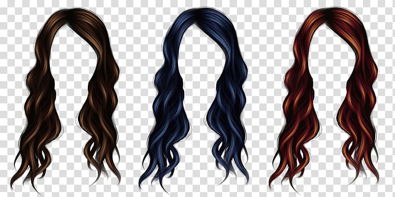 Hair, brown, blue, and orange hairs transparent background PNG clipart