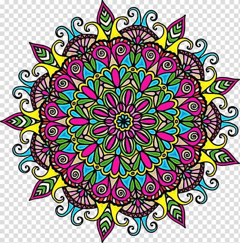 Floral design, Circle, Point, Mandala, Kaleidoscope, Fototapet, Poster, Color transparent background PNG clipart