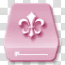 Icons, Royal HDD ON, pink Fleur De Lis icon transparent background PNG clipart