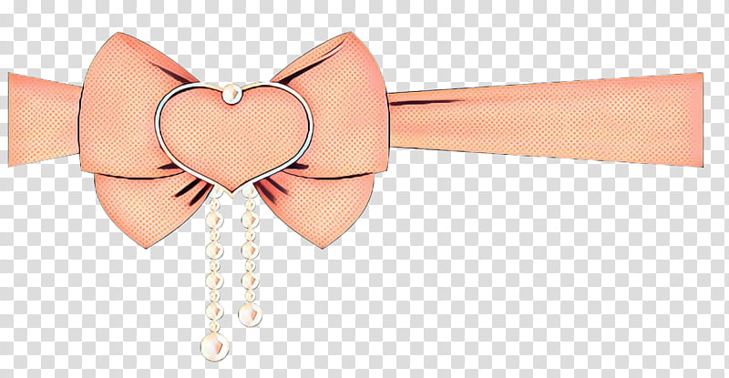 Bow tie, Pop Art, Retro, Vintage, Pink, Heart, Ribbon, Peach transparent background PNG clipart