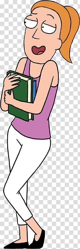 Rick and Morty HQ Resource , cartoon female character holding book transparent background PNG clipart