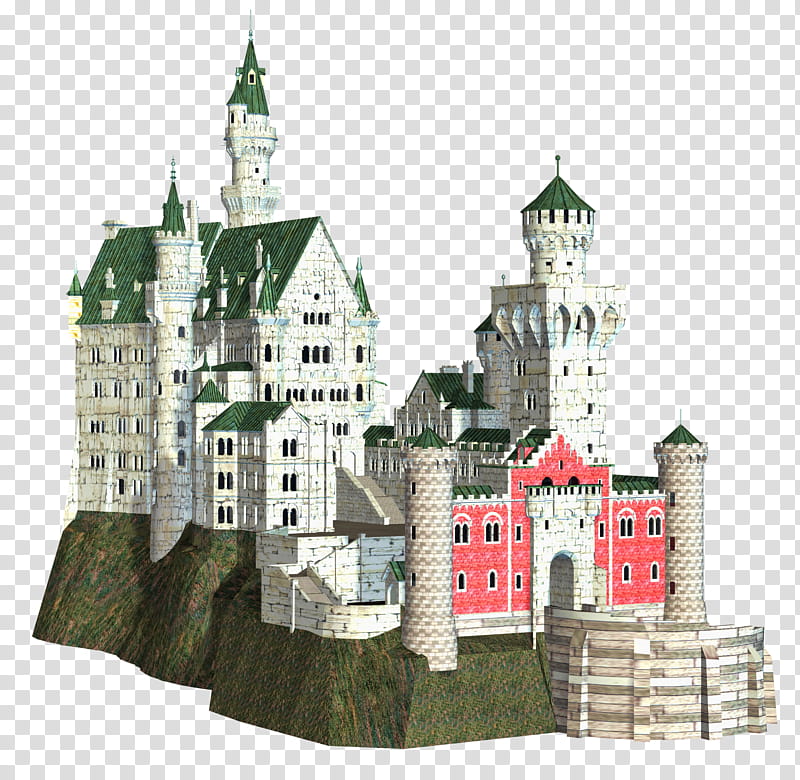 Castle , white and green castle transparent background PNG clipart