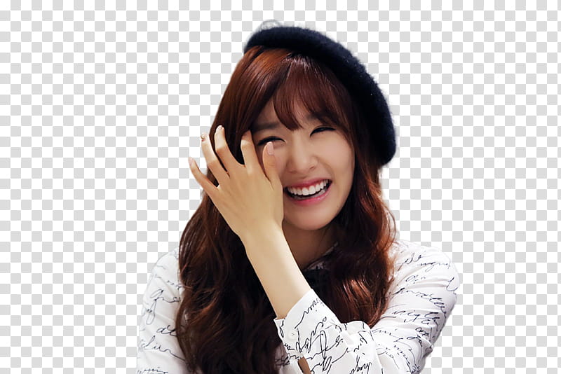 Tiffany QUA fansign event, smiling woman wearing white long-sleeved blouse transparent background PNG clipart