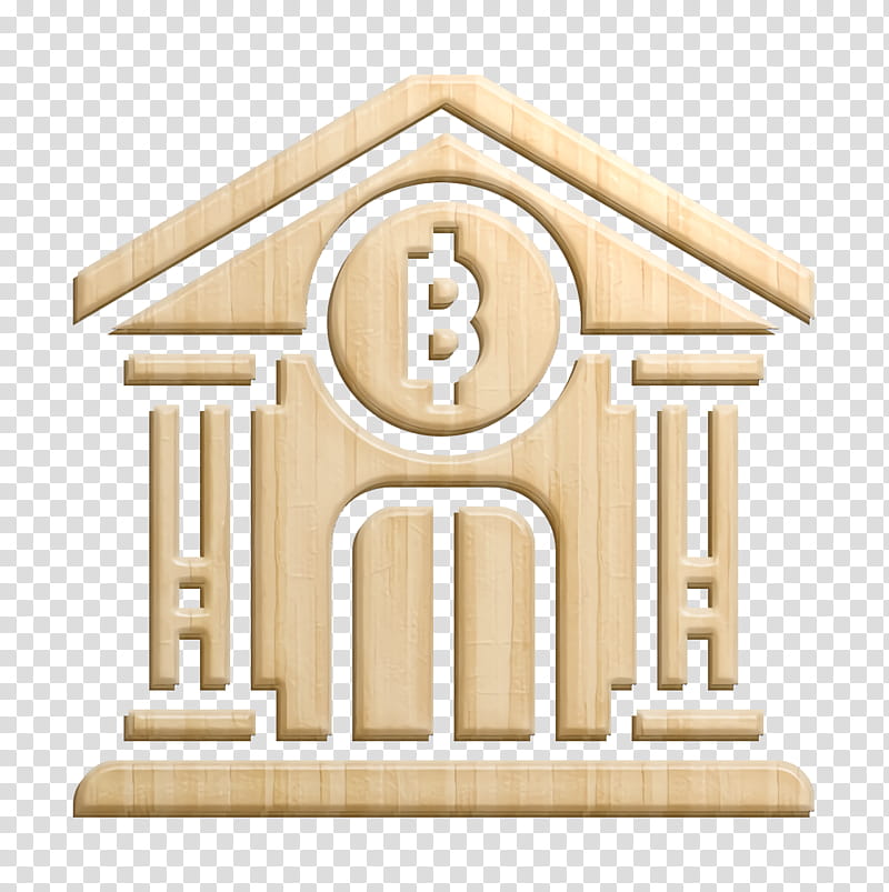 Blockchain icon Bank icon, Logo, House, Architecture, Wooden Block, Symbol transparent background PNG clipart