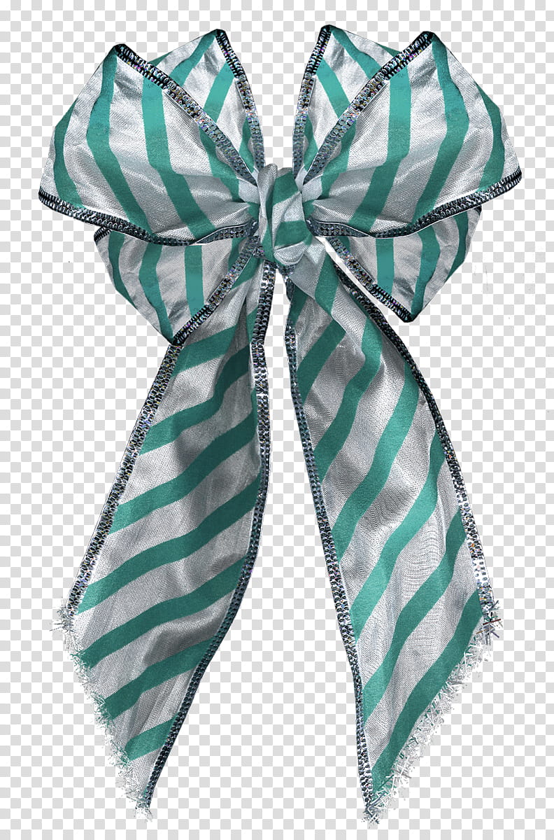 Object Wrap Gifts, green and white striped bow transparent background PNG clipart