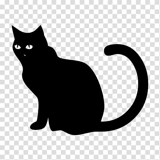 cat black cat small to medium-sized cats black black-and-white, Small To Mediumsized Cats, Blackandwhite, Whiskers, Tail, Silhouette transparent background PNG clipart
