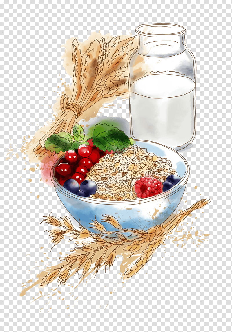 Fruit, Milk, Oat, Soy Milk, Food, Berries, Bowl, Oatmeal transparent background PNG clipart