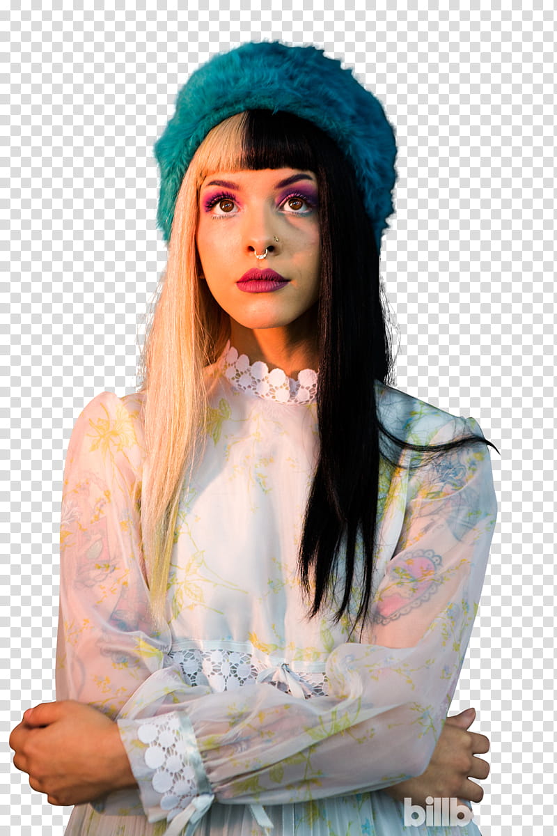 Melanie Martinez, woman in white floral long-sleeved top transparent background PNG clipart