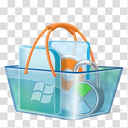 Vista RTM WOW Icon , Windows Marketplace, orange disc inside basket illustration transparent background PNG clipart