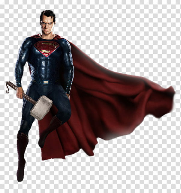 Superman W Thor Hammer Render transparent background PNG clipart