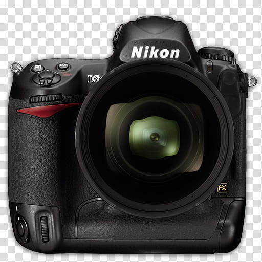 Modern DSLR Icon Collection, Nikon_Dx, black Nikon DSLR camera transparent background PNG clipart