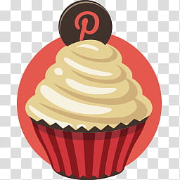 CUPCAKE SOCIAL ICON, brown cupcake illustration transparent background PNG clipart