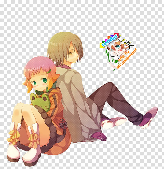 Jin y Yunoha Render, woman and man character leaning each other transparent background PNG clipart